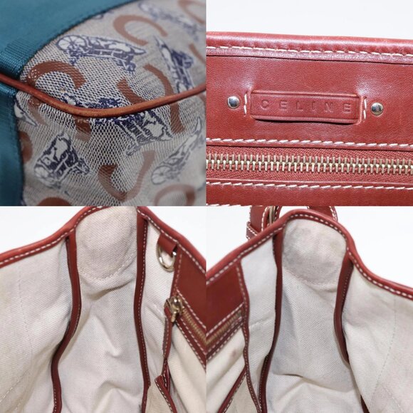 CELINE C Sulky Shoulder Bag PVC Gray Brown gold Auth 92150 - Picture 15 of 16